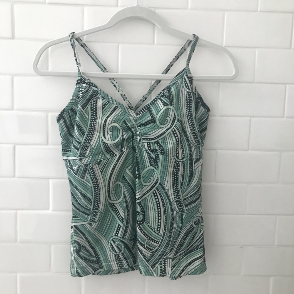 Prana Green Swirl Pattern Tank Top
